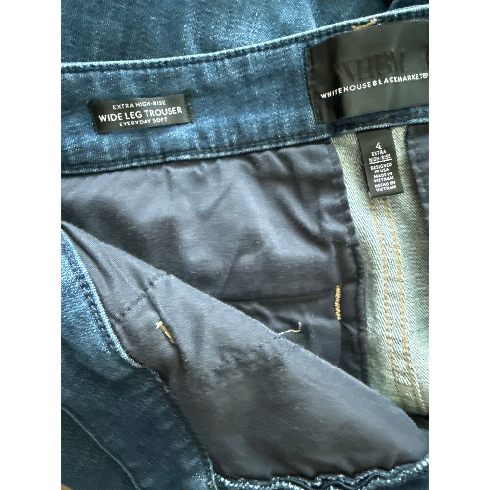 White House Black Market Extra High-Rise Wide Leg Trouser Soft Jeans Size 4 - Picture 8 of 8